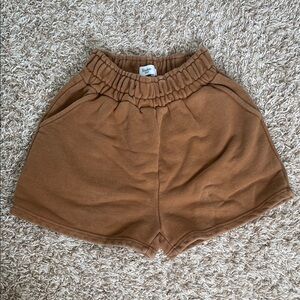 Frankie Shop Brown Athletic Shorts with Elastic Waistband